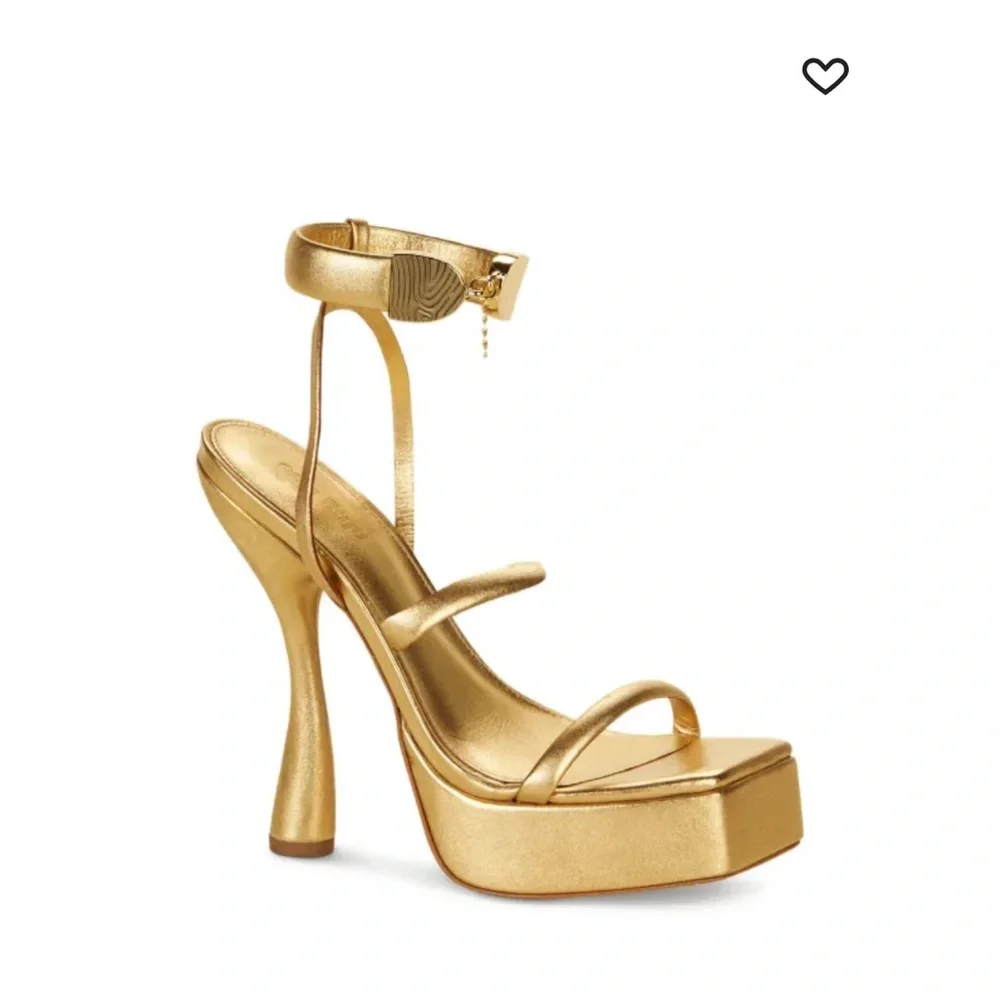 Stylish Gold Strappy Platform Heels - Picture 2 of 5